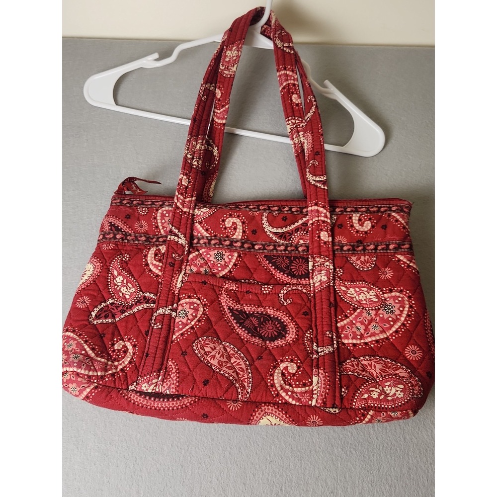 Vera Bradley Mesa Red Paisley Purse Handbag Retired Clean!